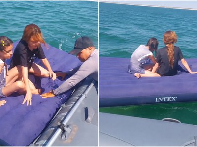  Подростков на матрасе унесло на километр в Каспийское море 