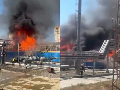  На АНПЗ тушат возгорание нефтешлама 