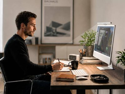 BenQ представила светильники для iMac и двух мониторов