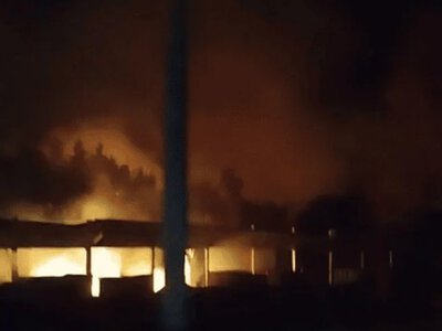 В Киевской области после атаки РФ вспыхнул пожар с детонацией