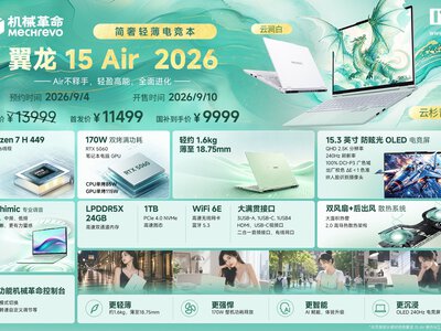 Mechrevo Wings Dragon 15 Air 2026: новый ноутбук с RTX 5060