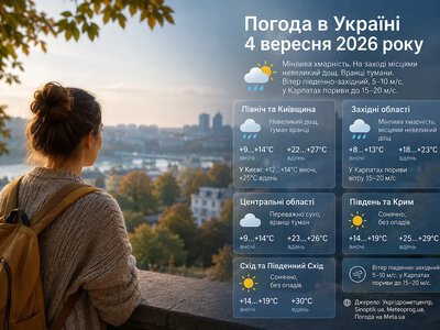 На Западе — сильный ветер, а на севере — дожди: карта погоды на 4 сентября