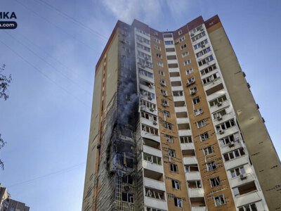 В Киеве беспилотник упал на ещё один многоэтажный дом: в общей сложности в столице уже 9 пострадавших