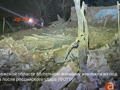 В Запорожской области 65-летнюю женщину извлекли из-под завалов после российского удара (ФОТО)