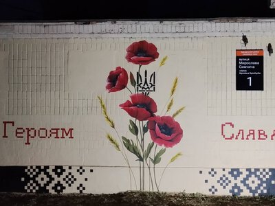 У Запоріжжі створили новий мурал на честь Героїв: як виглядає стінопис
