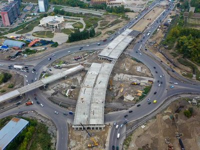 Строительство двухуровневой развязки в Усть-Каменогорске: основные конструкции практически завершены