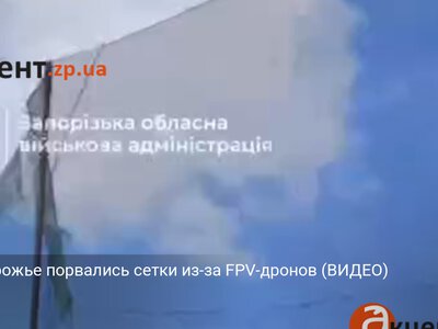 В Запорожье порвались сетки из-за FPV-дронов (ВИДЕО)
