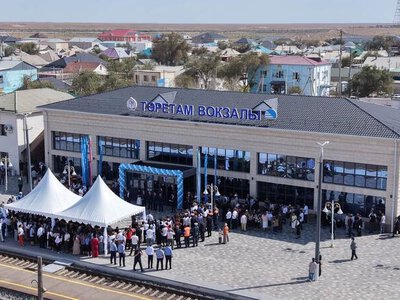 В Кармакшинском районе после реконструкции открыли железнодорожный вокзал Торетама
