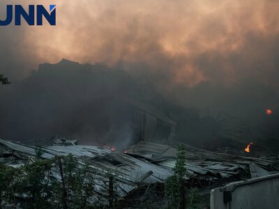 БПЛА РФ попал в склад «Эко-маркета» в Киевской области — фоторепортаж