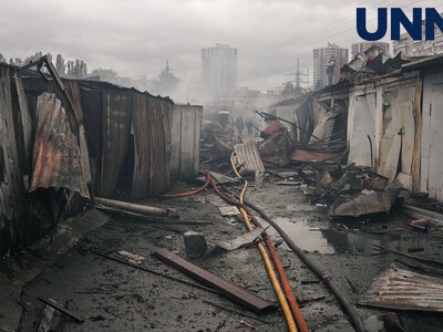 Атака РФ на Киев 24 сентября: фото последствий удара по гаражному кооперативу на Оболони