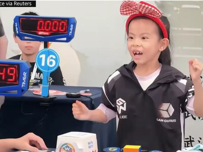 6-летняя девочка установила мировой рекорд по сборке кубика Рубика