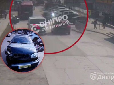 В Днепре на 20-летия Победы пьяный водитель Lanos врезался в Nissan
