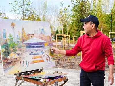Астана, преображенная кистью: художники запечатлели достопримечательности столицы
