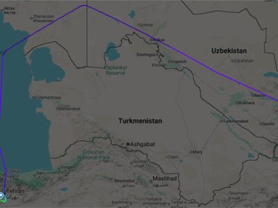 Рейс из Тегерана долетел до Душанбе через Казахстан и Узбекистан: ранее Туркменистан не пропустил его через свое воздушное пространство