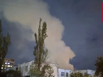 В Киеве из-за падения беспилотника загорелся детский сад