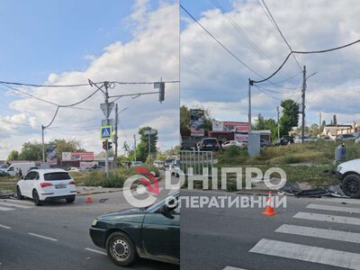 Масштабное ДТП на Донецком шоссе: электромобиль протаранил три автомобиля