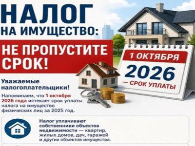 Налог на имущество: успейте оплатить вовремя!