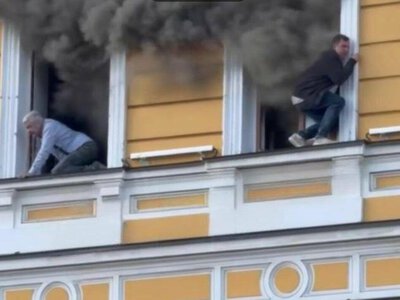 Центр Киева пылает после удара: «шахед» попал в НАН Украины, люди выбираются из окон