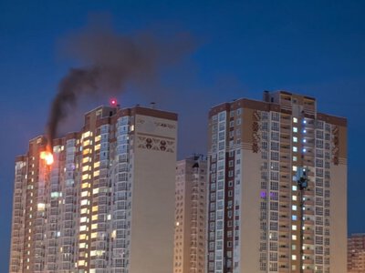 Сильное задымление после попадания БПЛА: в Киеве горит многоэтажка, - ФОТО, ВИДЕО