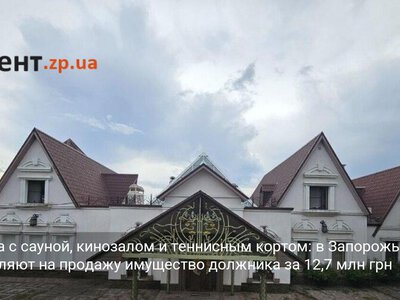 Усадьба с сауной, кинозалом и теннисным кортом: в Запорожье выставляют на продажу имущество должника за 12,7 млн грн (ФОТО)