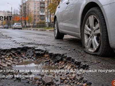Пробили колесо из-за ямы: как водителям Запорожья получить компенсацию за ремонт