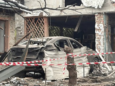 На Львовщине упал дрон РФ: фото с места происшествия