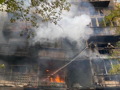 В Краматорске пожар после обстрела охватил 36 квартир в девятиэтажке