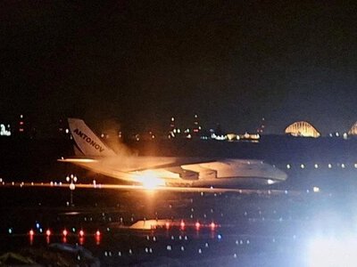 В Японии при посадке загорелся украинский самолет Ан-124 Руслан