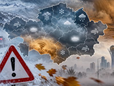  Штормовое предупреждение объявили в 16 областях Казахстана 