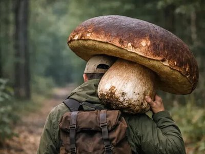 В Польше грибник нашел гигантский белый гриб весом более 2,5 кг