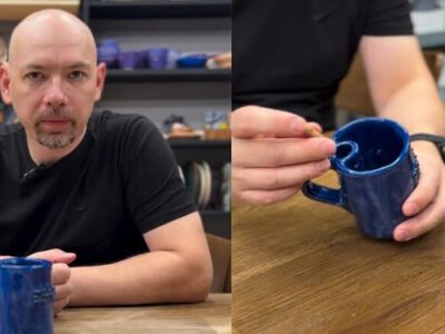Ветеран из Харькова создал чашку для незрячих, которая сигнализирует об уровне воды