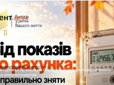 Как в Запорожье правильно передать показания двухзонного счетчика электроэнергии